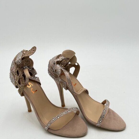 FSJ Women Sexy Stiletto High Heel Sandals Sparkly Rhinestone Strappy Open Toe - Picture 8 of 8